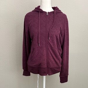 Cozy Women's Sherpa Maroon Zip-Up Hoodie
